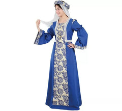 Costume da principessa blu medievale per donna