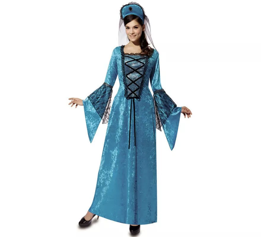 Translation missing: it.Disfraz de Princesa medieval azul para mujer