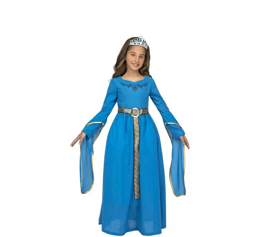Translation missing: it.Disfraz de Princesa Medieval Azul para niña