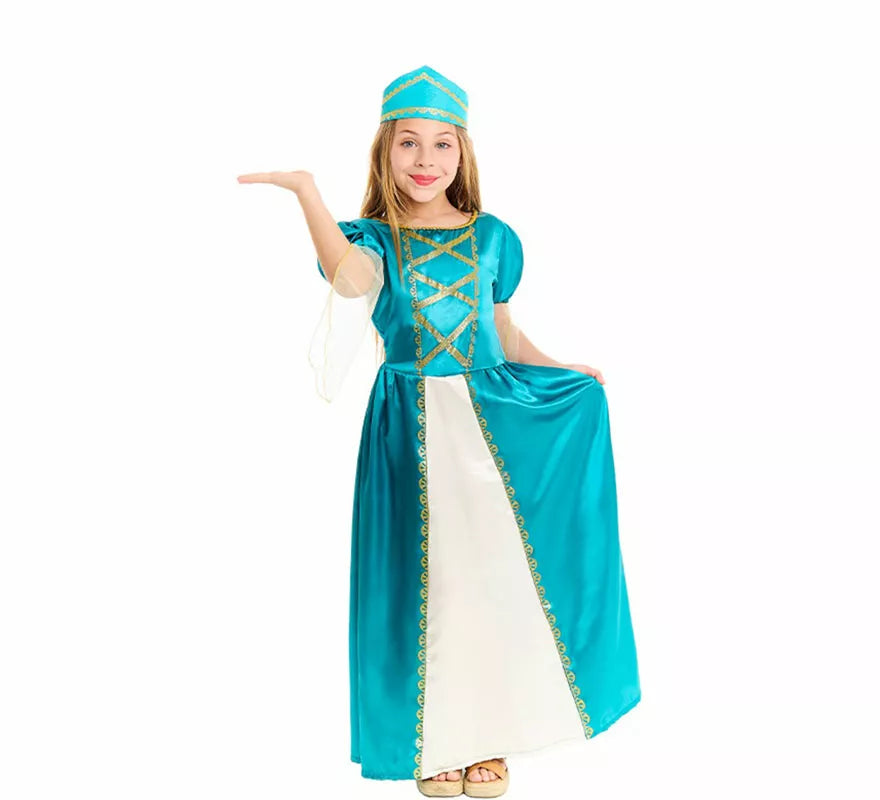 Translation missing: es.Disfraz de Princesa Medieval azul para niña