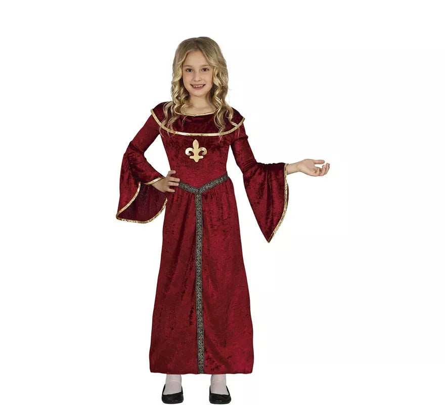 Disfraz de Princesa Medieval con mangas para niña