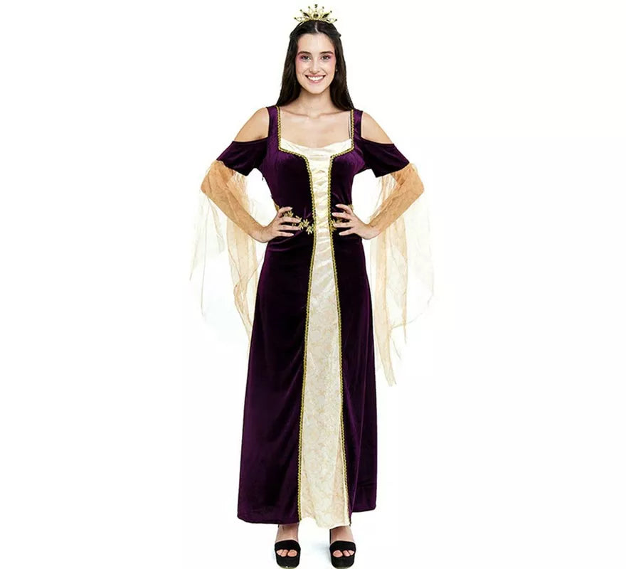 Translation missing: it.Disfraz de Princesa Medieval púrpura mangas largas para mujer