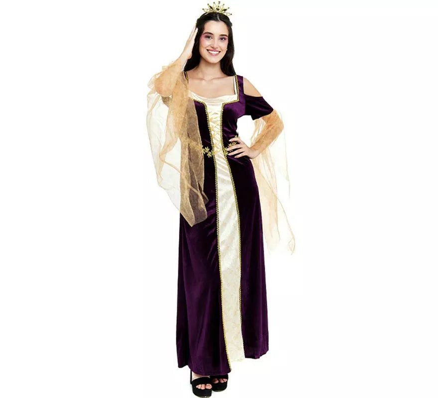 Translation missing: es.Disfraz de Princesa Medieval púrpura mangas largas para mujer