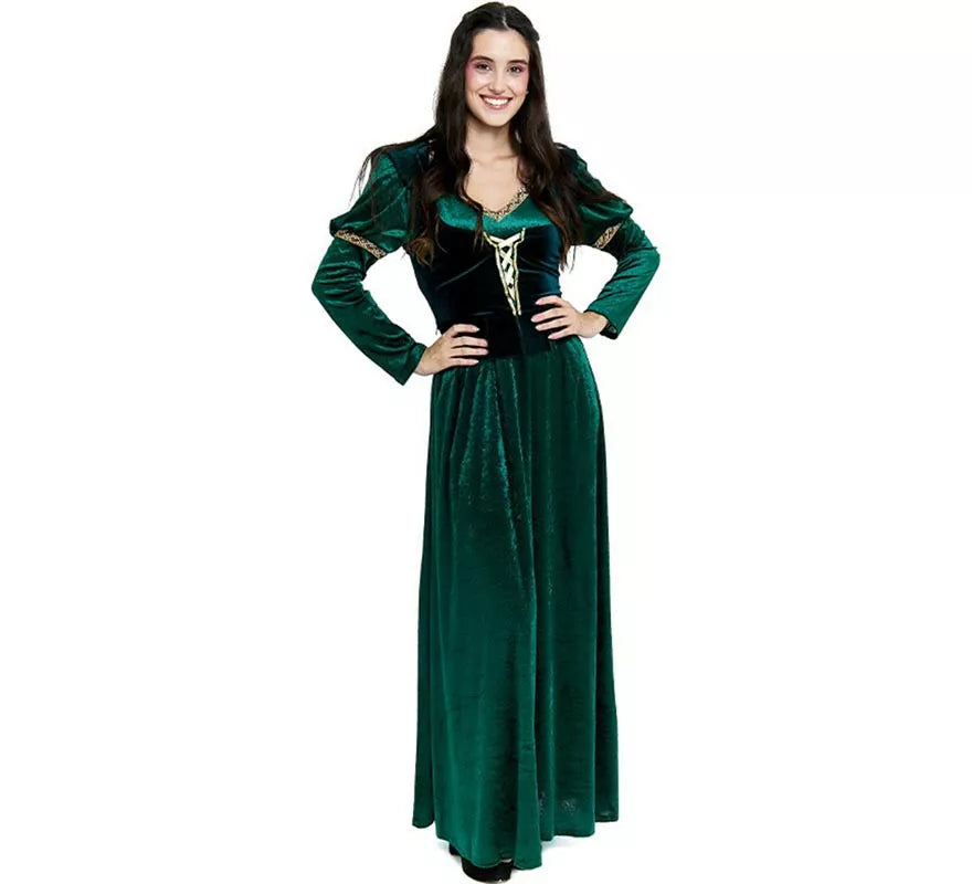 Translation missing: es.Disfraz de Princesa Medieval verde oscuro para mujer