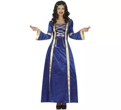 Disfraz de Princesa o Noble Medieval azul para mujer