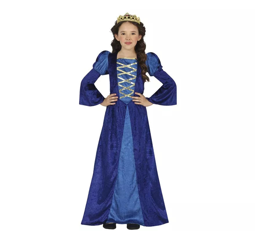 Translation missing: it.Disfraz de Princesa o Noble Medieval azul para niña