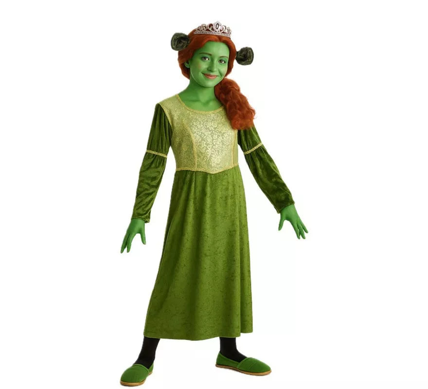 Translation missing: es.Disfraz de Princesa Ogra Verde para niña