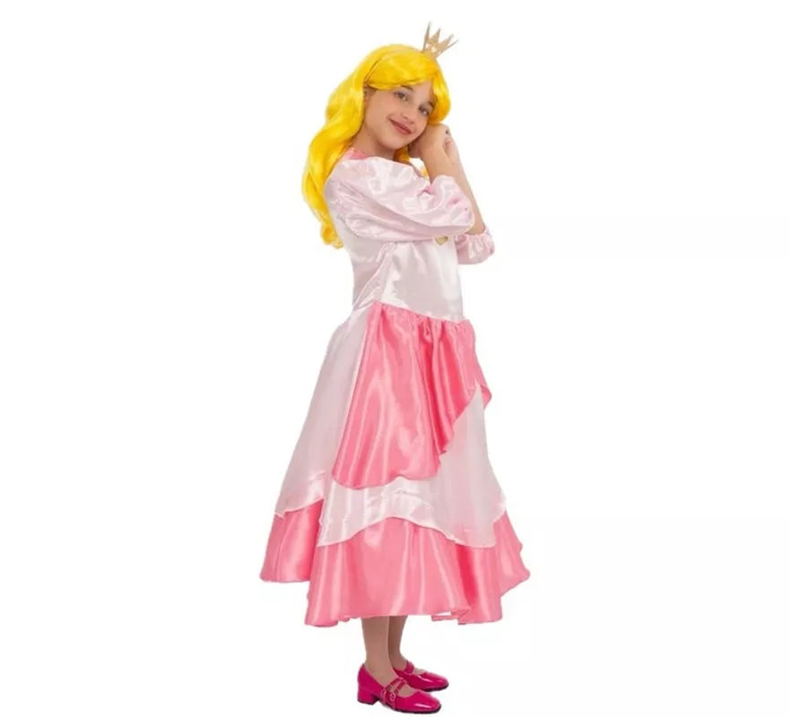 Disfraz de Princesa rosa con broche para niña