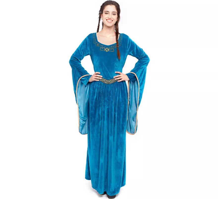 Translation missing: it.Disfraz de Princesa Vikinga o Medieval Azul para mujer