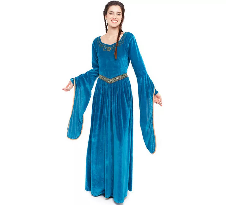 Translation missing: it.Disfraz de Princesa Vikinga o Medieval Azul para mujer