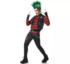 Costume punk a righe da uomo