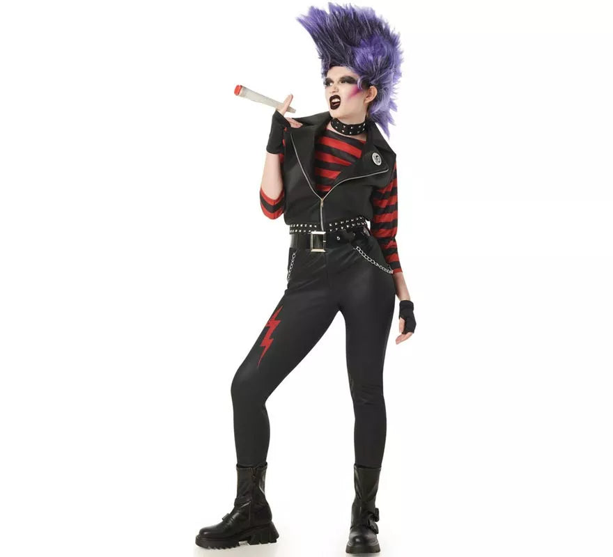 Translation missing: it.Disfraz de Punky a Rayas para mujer