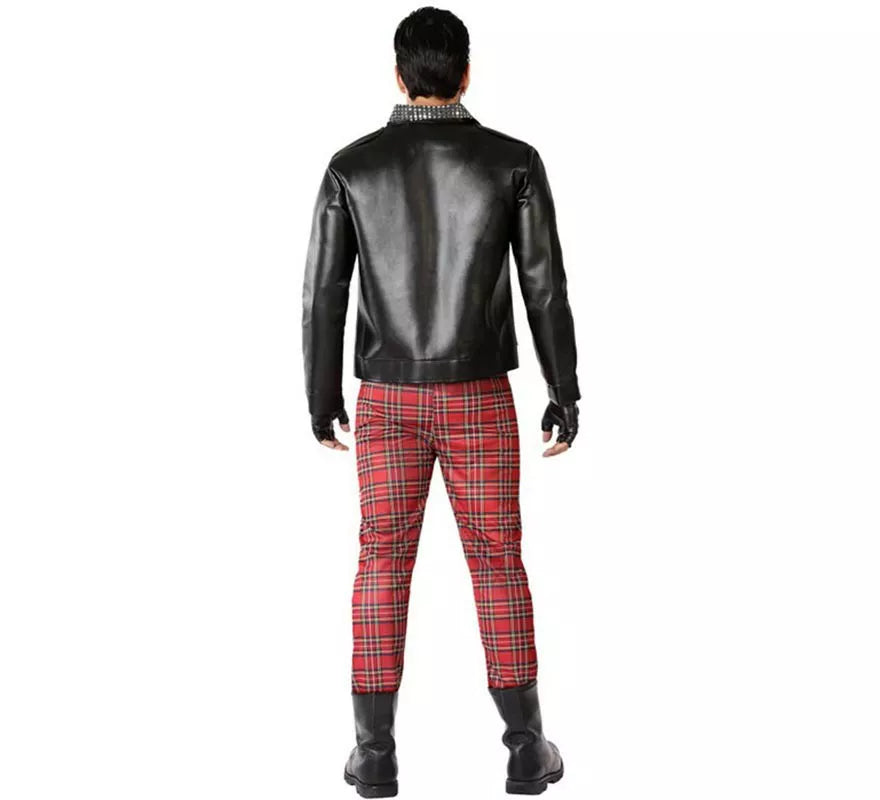 Translation missing: it.Disfraz de Punky Rojo y Negro para hombre