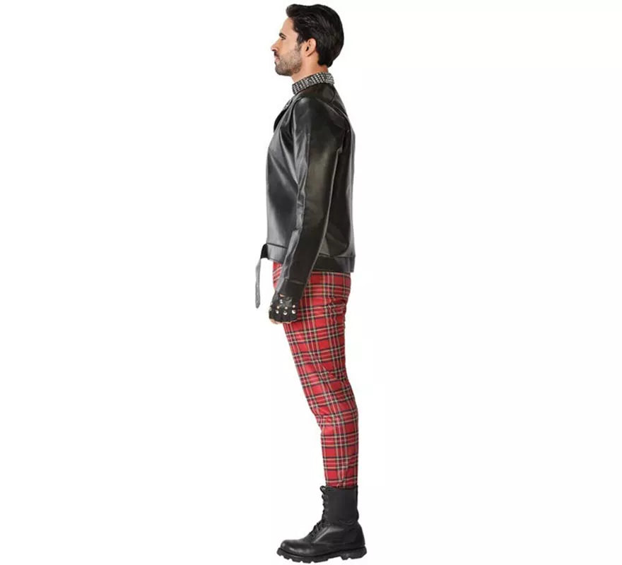 Translation missing: it.Disfraz de Punky Rojo y Negro para hombre