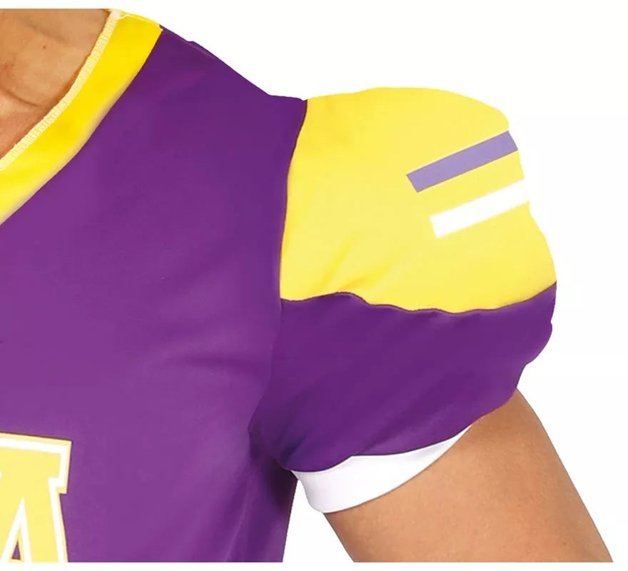 Translation missing: it.Disfraz de Quarterback USA morado y amarillo para hombre