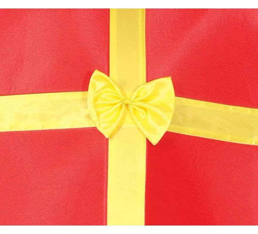 Translation missing: it.Disfraz de Regalo rojo con cinta dorado para adulto