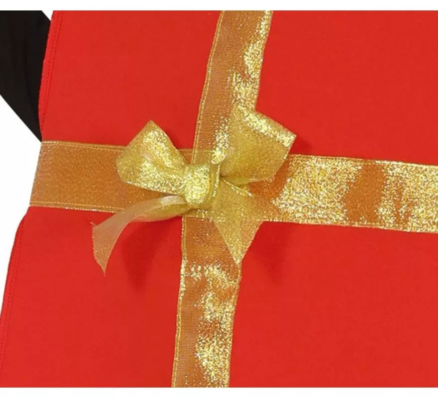 Translation missing: it.Disfraz de Regalo rojo con cinta dorado para niños