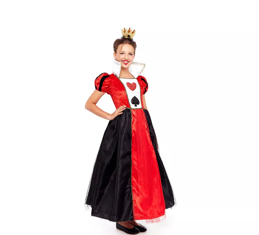 Translation missing: es.Disfraz de Reina de Corazones Rojo y Negro para niña