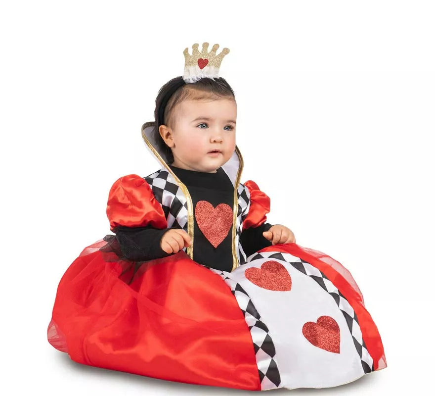 Translation missing: it.Disfraz de Reina de Corazones rojos con diadema para bebé y niña