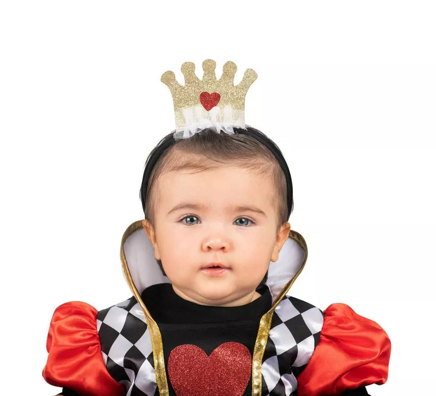 Translation missing: it.Disfraz de Reina de Corazones rojos con diadema para bebé y niña