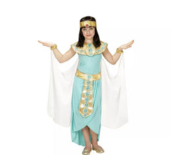 Costume da regina egiziana blu e oro per bambina
