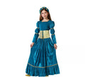 Disfraz de Reina Medieval azul para niña