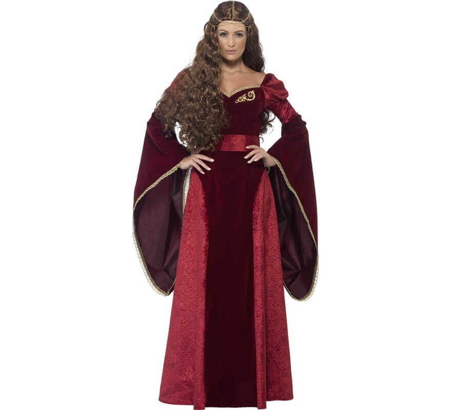 Translation missing: it.Disfraz de Reina Medieval Burdeos para mujer