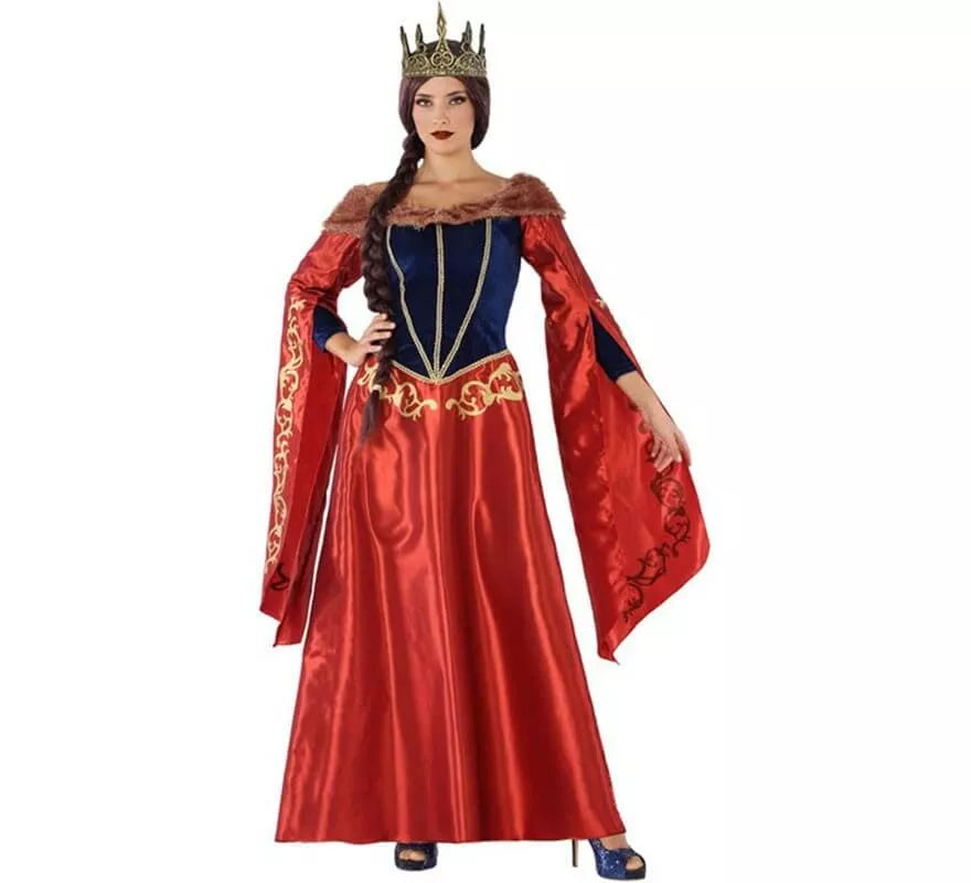 Translation missing: it.Disfraz de Reina Medieval Roja para mujer
