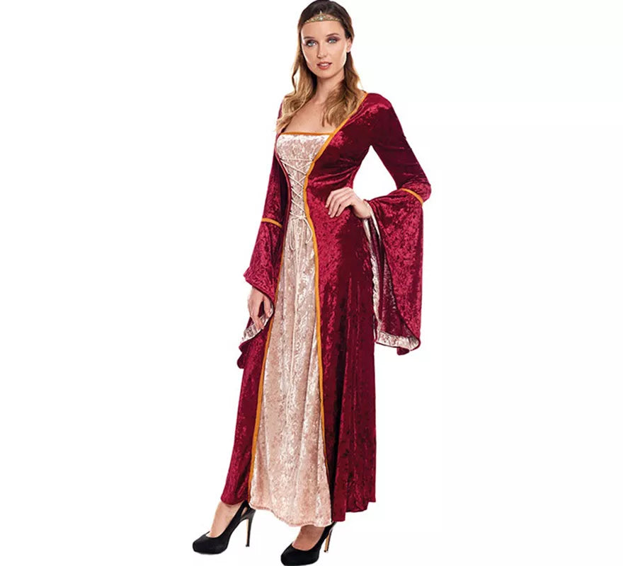 Translation missing: it.Disfraz de Reina Medieval Vinotinto para mujer