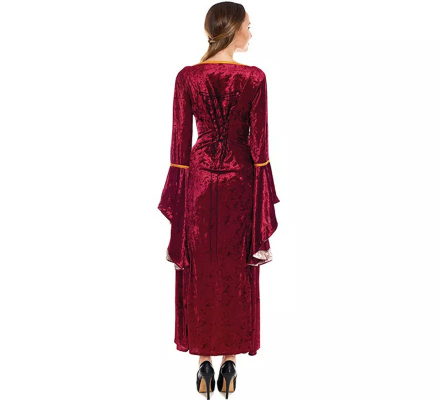 Translation missing: it.Disfraz de Reina Medieval Vinotinto para mujer