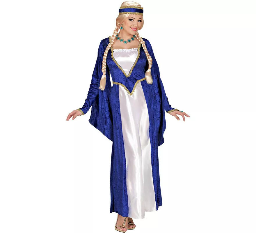 Translation missing: es.Disfraz de Reina Renacentista Terciopelo Azul para mujer