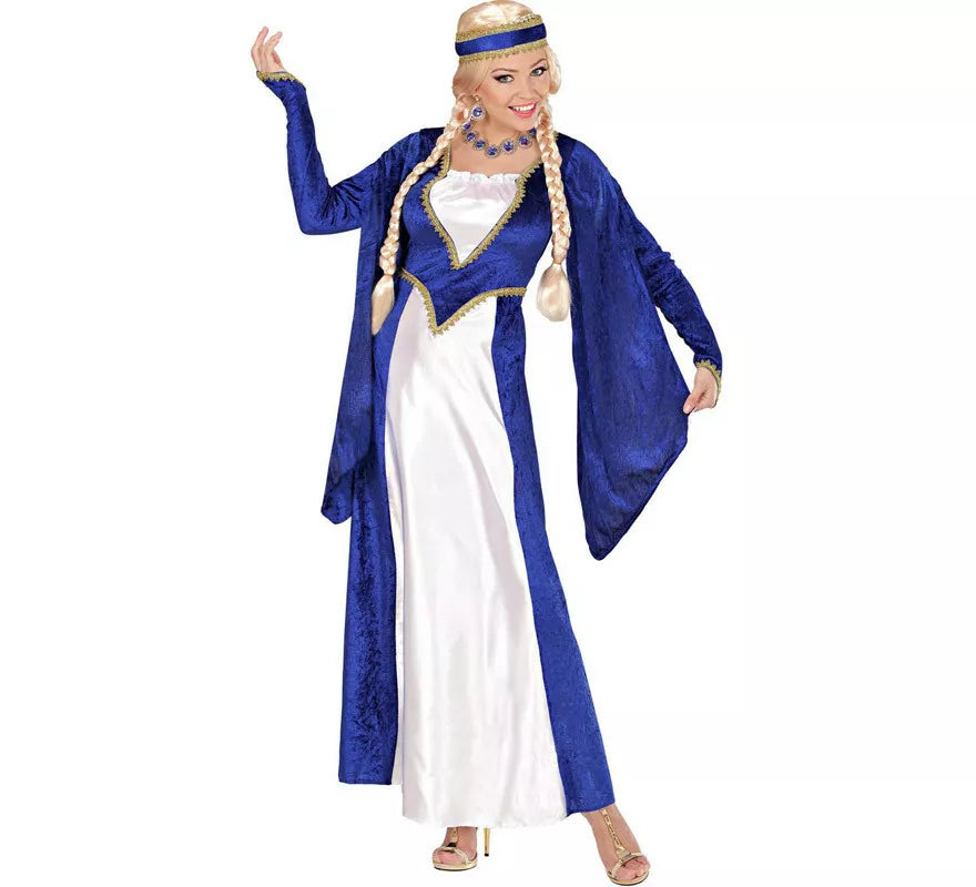 Translation missing: es.Disfraz de Reina Renacentista Terciopelo Azul para mujer
