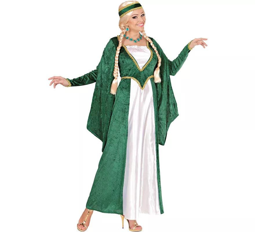 Translation missing: it.Disfraz de Reina Renacentista Terciopelo Verde para mujer
