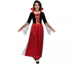 Costume rosso da regina vampira antica per donna