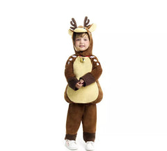 Costume da renna marrone con campanello per neonati e bambini