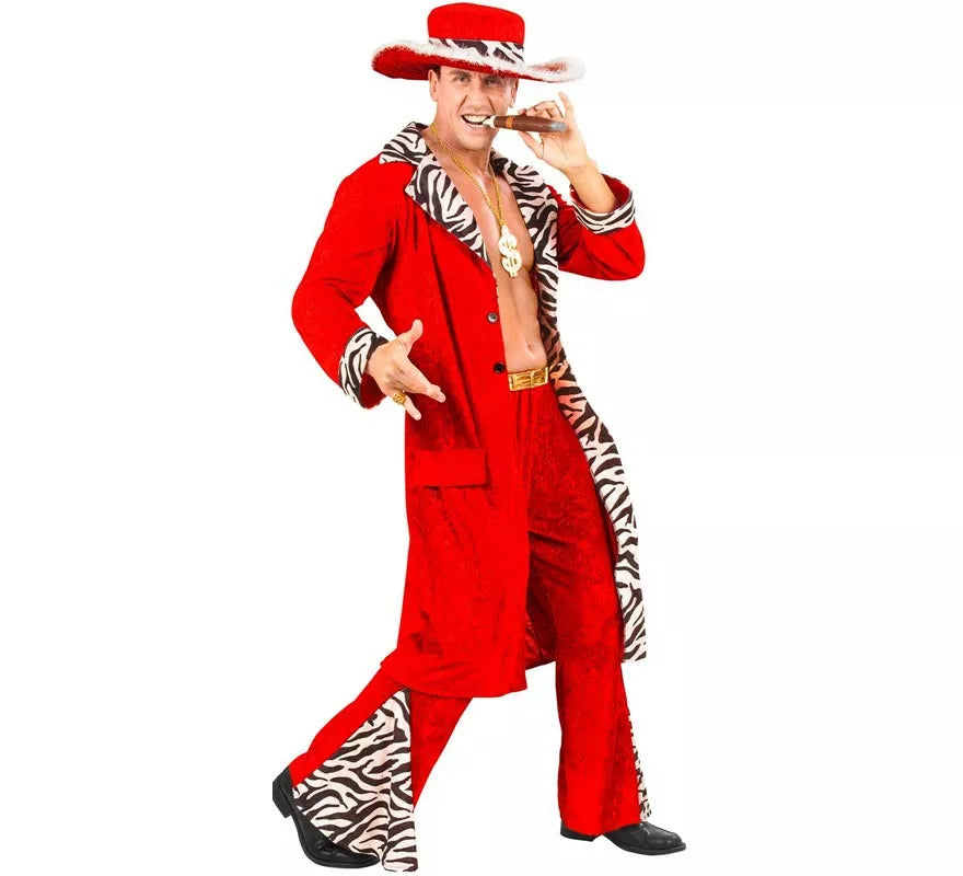 Translation missing: es.Disfraz de Rey de los Chulos rojo de terciopelo para hombre