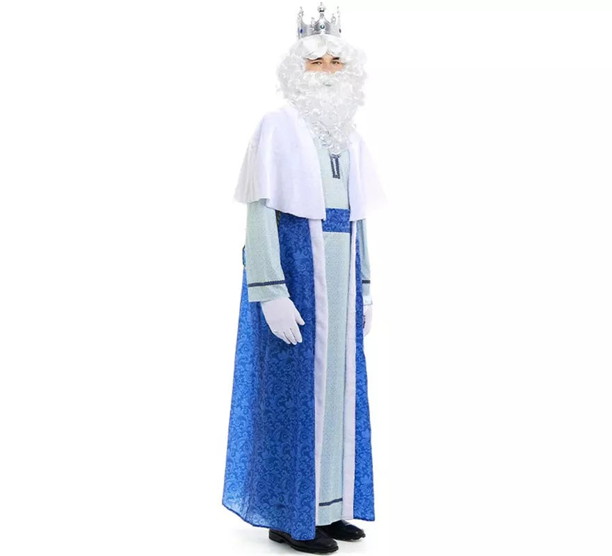 Translation missing: es.Disfraz de Rey Mago Melchor azul y blanco para hombre