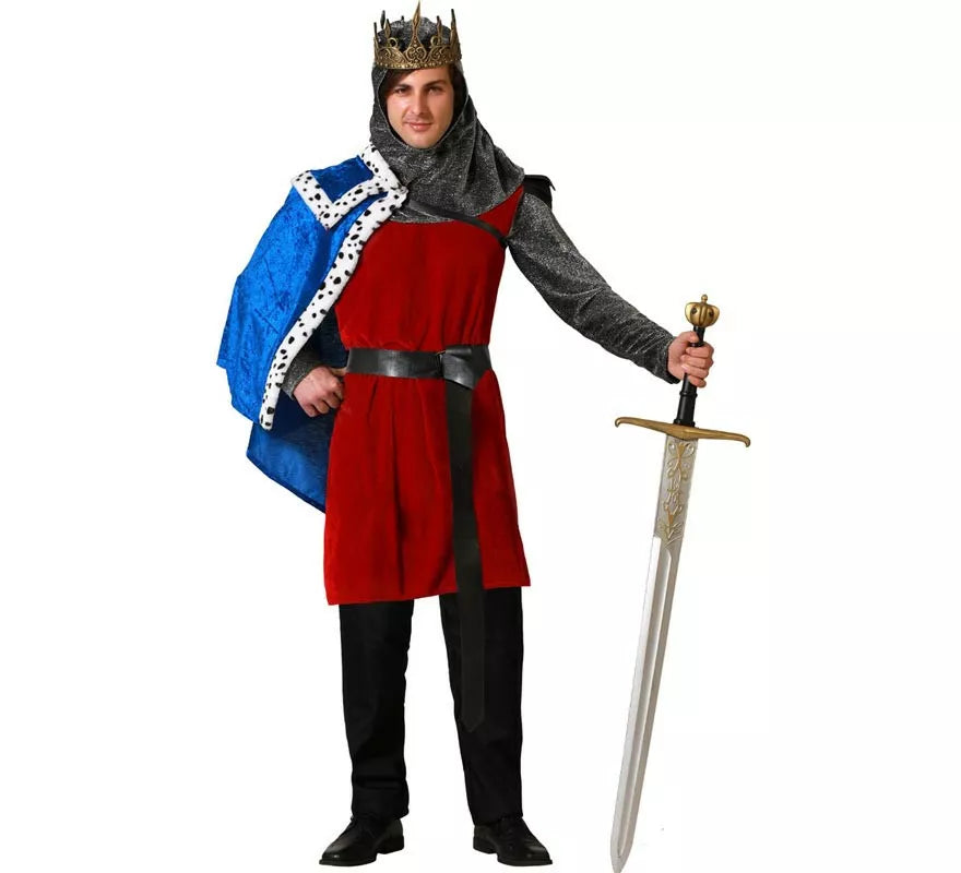 Translation missing: it.Disfraz de Rey Medieval burdeos con cinturón para hombre