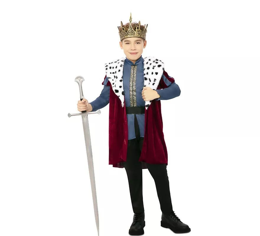 Translation missing: es.Disfraz de Rey Medieval con estampado deluxe para niño