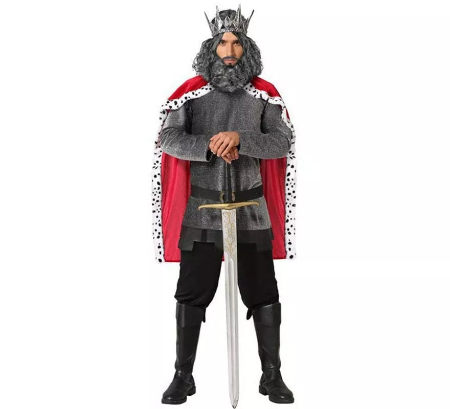 Translation missing: es.Disfraz de Rey Medieval Gris para hombre
