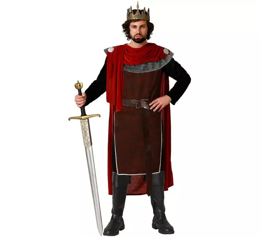 Translation missing: it.Disfraz de Rey Medieval rojo para hombre