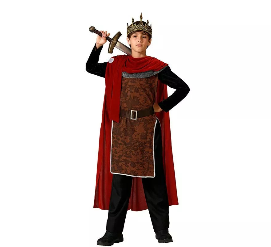 Translation missing: it.Disfraz de Rey Medieval rojo para niño