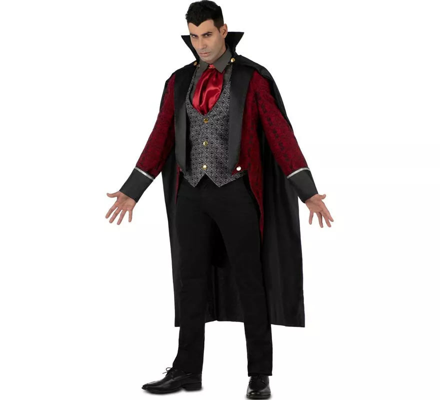 Translation missing: it.Disfraz de Rey Vampiro burdeos oscuro para hombre
