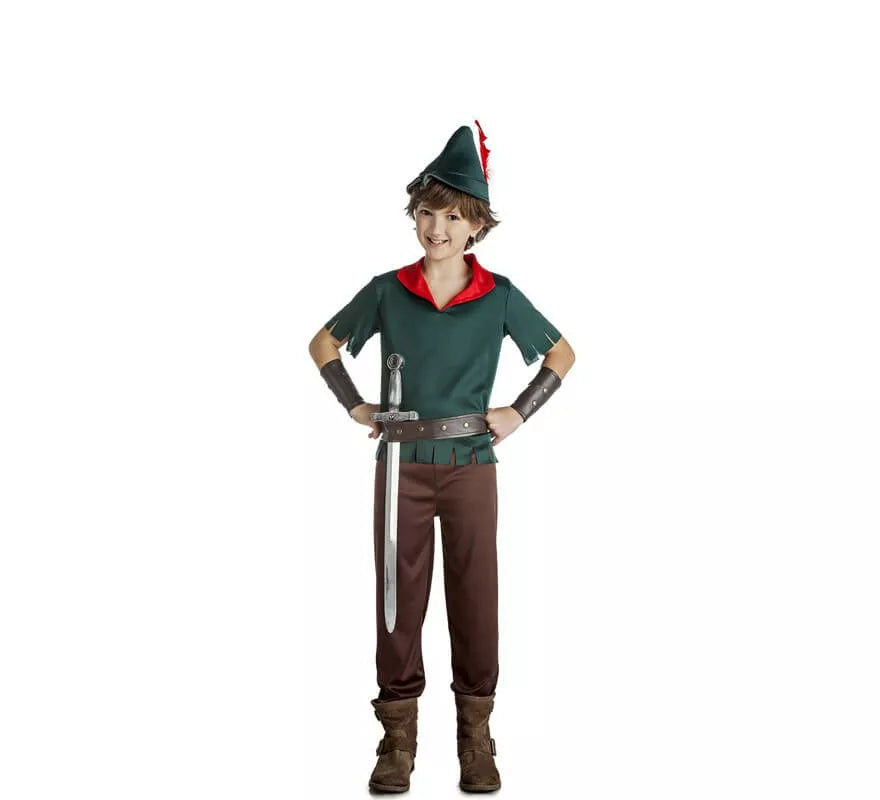 Disfraz de Robin Hood verde oscuro para niño