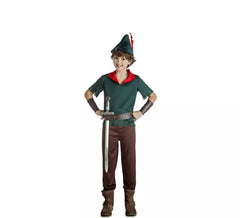 Costume robin cappuccio verde scuro per ragazzo