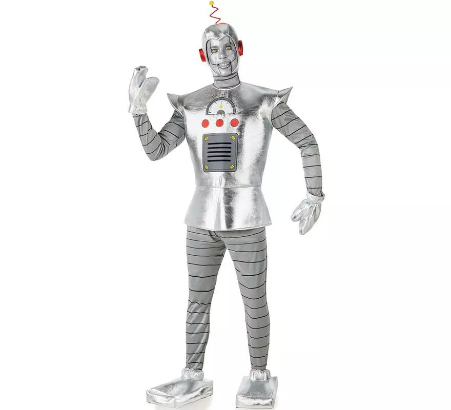 Translation missing: it.Disfraz de Robot Antiguo plateado para hombre
