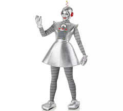 Costume da robot antico argento per donna