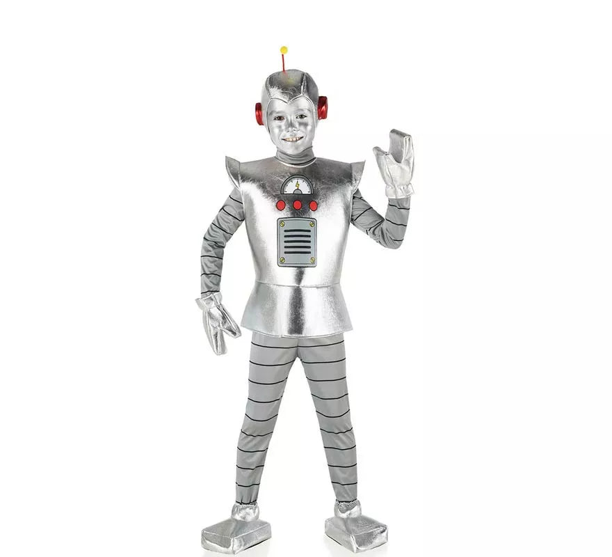 Translation missing: it.Disfraz de Robot Antiguo plateado para niño
