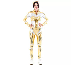 Disfraz de Robot Woman Estelar Dorado para mujer