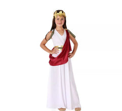 costume bianco romana per le ragazze caped